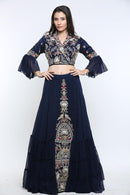 Silk Black  Work Lehenga With Jacket