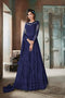 Designer Heavy Work Blue Color Gown For Women