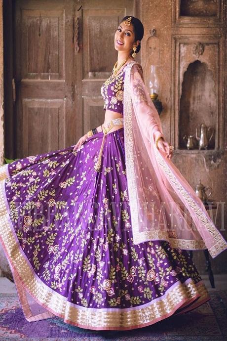 Purple Indian Stylish Women Designer Party Lehenga