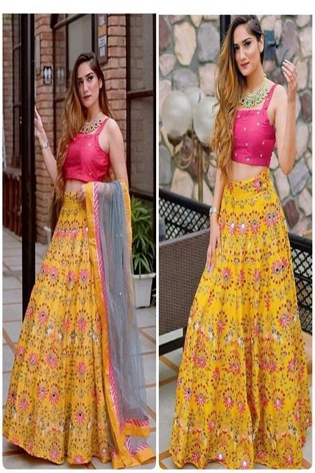 Yellow Heavy Attractive Party Wear Lehenga Choli