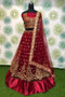 Maroon Net Embroidered Blouse Net Lehenga Choli