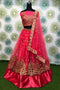 Designer Red Color Bridal Wear Net Lehenga Choli