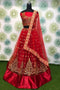 Esha Red Velvet Attractive Net Lehenga Choli