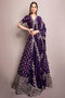 Purple Paper Silk Heavy Box Pattern Lehenga 2020