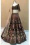 Maroon Paper Silk Heavy Box Pattern Round Pattern Lehenga