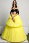 Yellow Color Party Wear Frill Ruffle Lehenga Choli