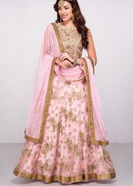 Pink Net Buy Online Lehenga Design