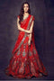 Red Heavy Embroidered Work Party Wear Lehenga Choli Designe