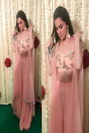 Pure Nylon Embroidery and HandWork Gown Dress