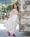 Fancy Attractive White Color Anarkali Flared Gown