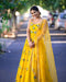 Designer Yellow Color Anarkali Flared Embrodiery Work Gown Online