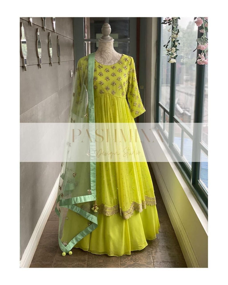 Designer Straight Lowest Price Online Light Green Gown