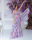 Party Wear Silk Purple Color Salwar Suits Designs For Women