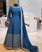 Floral Heavy Work Latest Blue Party Wear Gown Online