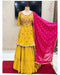 Pure Silk Hand Work Yellow Color Salwar Suits For Girls