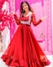 Floral Heavy Hand Work Designer Butterfly Red Color Gown