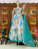 Hand Work Latest Designer Multi Color Gown For Women