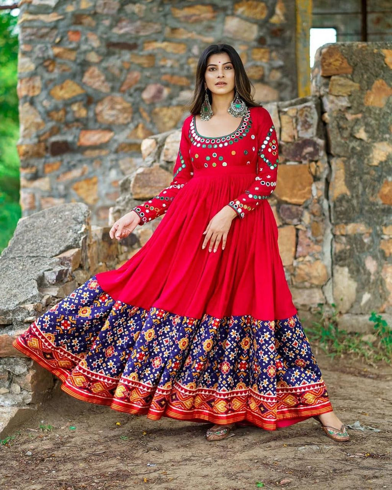 Red Color Beautiful Designer Party Wear Heavy Work Gown