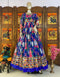 Silk Digital Printed Hand Work Designer Gown Online