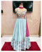 Soft heavy Silk Creamy Silver Anarkali Flared Gown