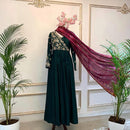 Green Color Pure Designer Attractive Gown