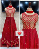 Heavy Work Stylish Bridal Red Color Designers Gown