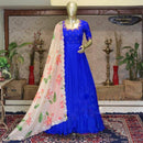 Stylish Designer Straight Royal Blue Color Anarkali Gown