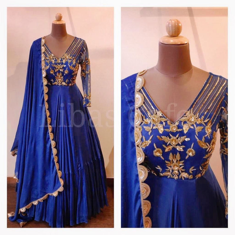 Light Blue Color Designer Regular Wear Gown