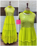 Heavy Wear Adorning Light Parrot Color Designer Heavy Gown