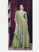 Light Green Color Heavy Work Designer Gown Dress