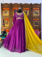 Purple Color Attractive Silk Gown Designs For Girls