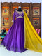 Wine Color Designer Georgette Gown Dress Design