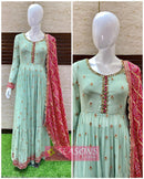 Light Sky Blue Color Pure Gown & Dupatta