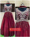 Embroidery and Hand Work Latest Maroon Gown Online