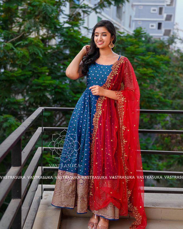 Royal Firozi Color Latest Fancy Gown Online