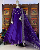 Hand Work Latest Designer Purple Gown For Wedding