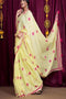 Designer Ethnic Organza Silk Fancy Yellow Sare SY 6011