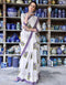 Digital Printed Organdy Silk White Saree, With Blouse Piece SY 6288