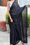 Ethnic Satin Silk Fancy Black Border Saree SY 5957