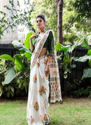 Designer Ethnic Organza Silk Fancy White Regular Wear Saree SY 5960