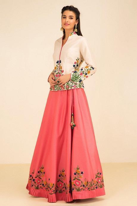 Trendy Designer One piece Pure Silk Lehenga Design