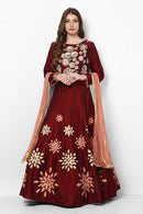 Red Color Hand Work Regular Wear Kurti