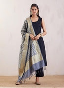 Banarasi Silk Grey Jaal Dupatta