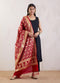 Banarasi Silk Red Floral Dupatta