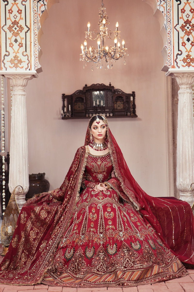 Latest Bridal Red Lehenga Blouse Dupatta Dress