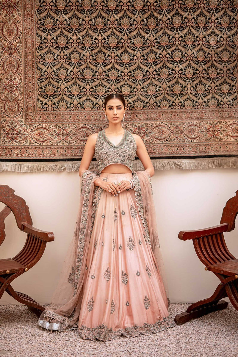 Traditional Pink Lehenga Bridal With Choli Dress