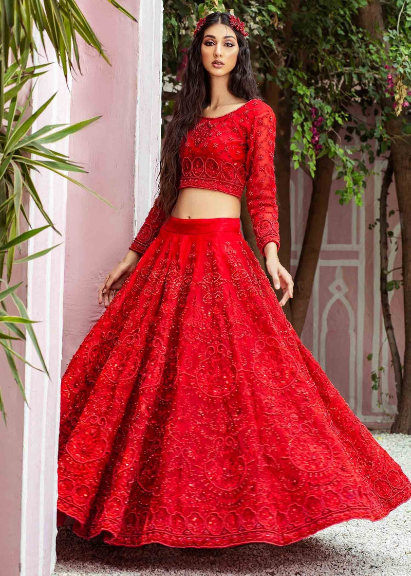 Traditional Choli And Red Lehenga For Bride