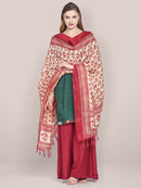 Pink And Cream Digital Printed Dupatta