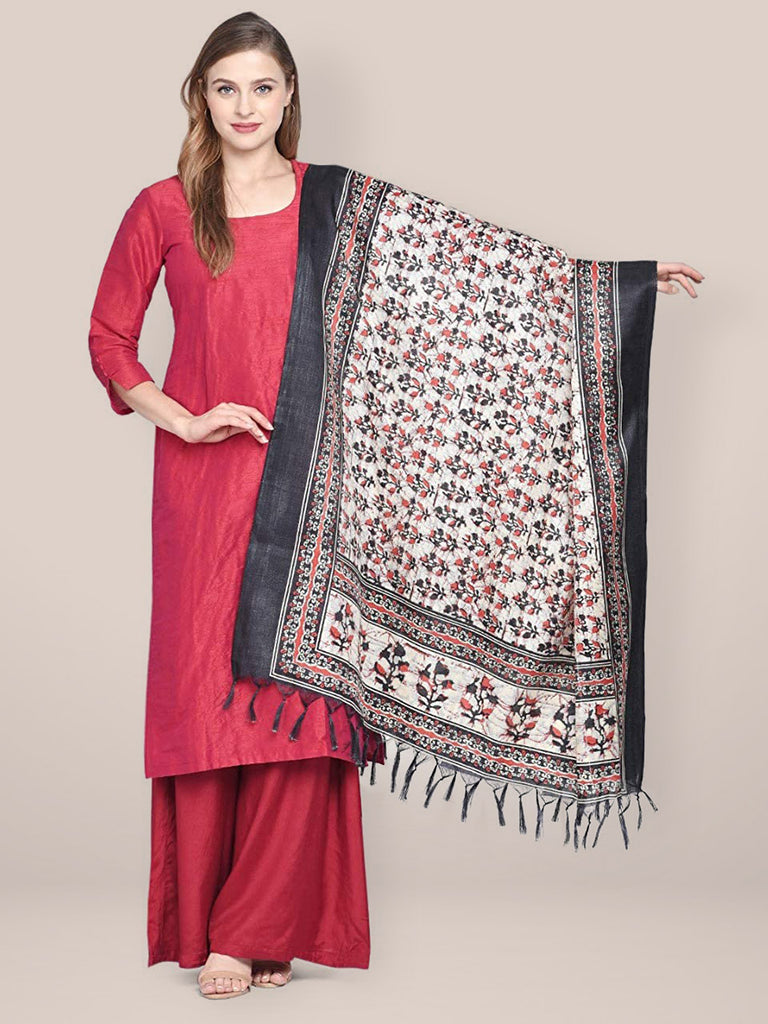 Multi  Embroidered Cotton Dupatta