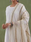 Chikankari And Mukaish Dupatta